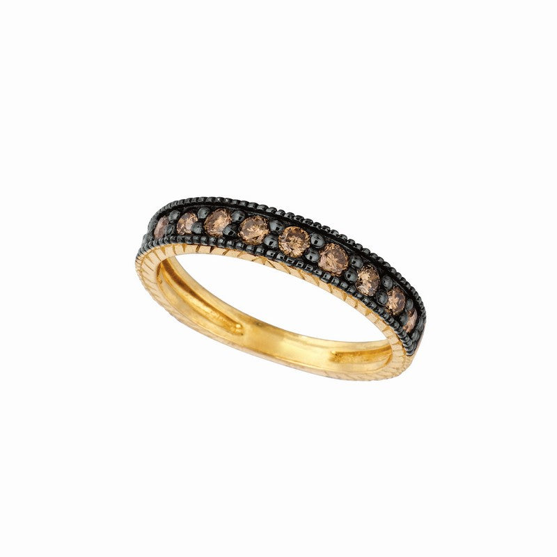 CHAMPAGNE DIAMOND STACK RING 14K GOLD (0.5 CTW)