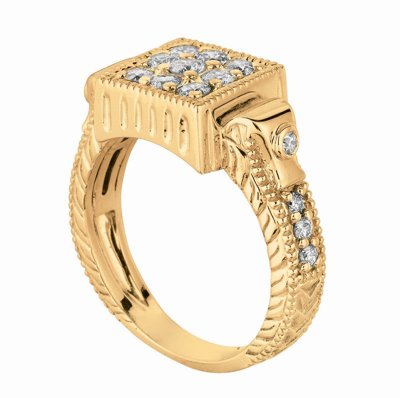 DIAMOND SQUARE RING 14K GOLD (0.84 CTW)