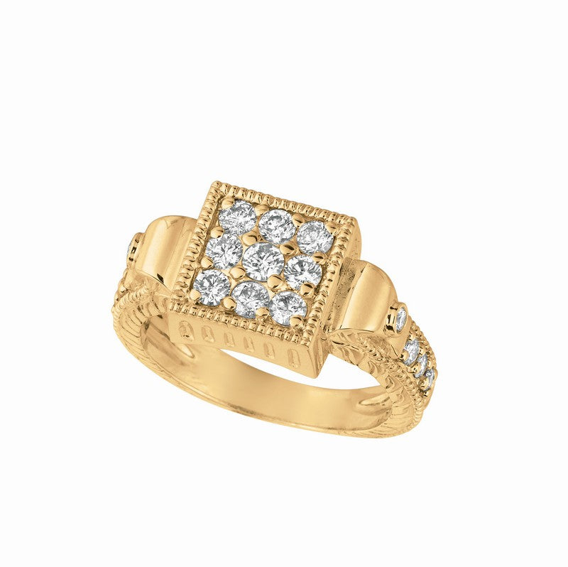 DIAMOND SQUARE RING 14K GOLD (0.84 CTW)