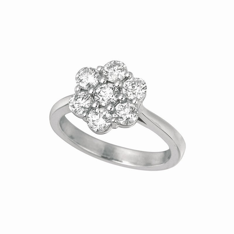 7 POINTER DIAMOND FLOWER RING 14K GOLD (0.5 CTW)