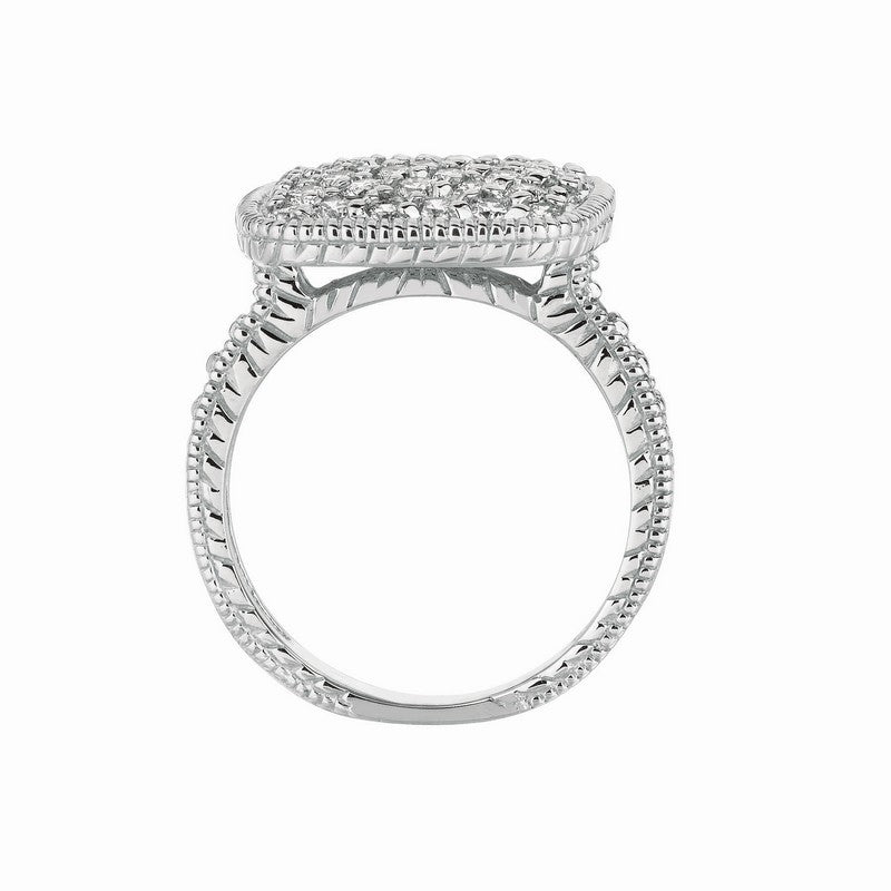 ROUNDED-SQUARE CLUSTER DIAMOND SQUARE RING 14K GOLD (1.25 CTW)R6848PD