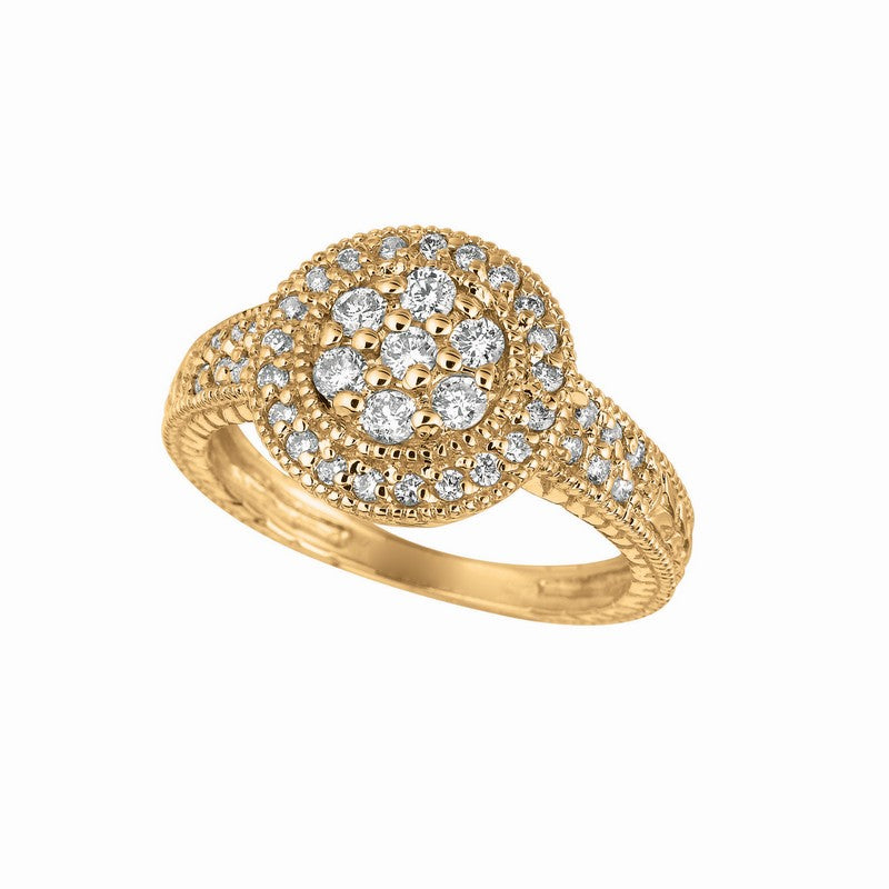 DIAMOND ROUND RING 14K GOLD (0.58 CTW)