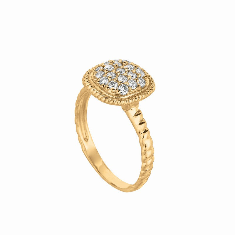 DIAMOND SQUARE RING 14K GOLD (0.51 CTW)