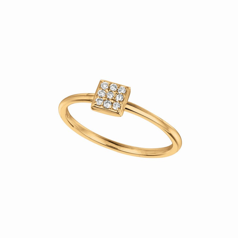 DIAMOND SQUARE RING 14K GOLD (0.08 CTW)