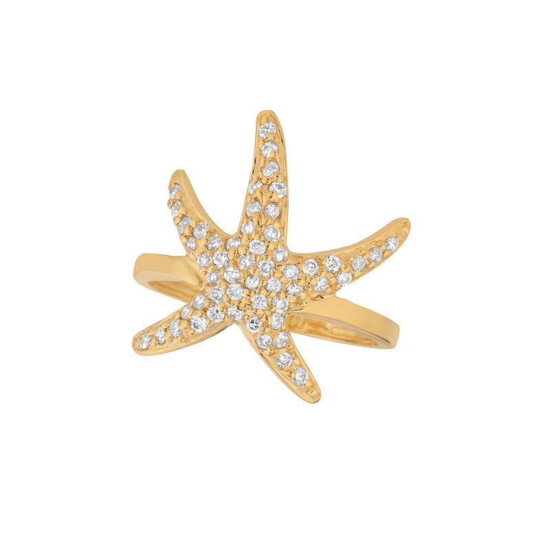 DIAMOND STARFISH RING 14K GOLD (0.55CT)