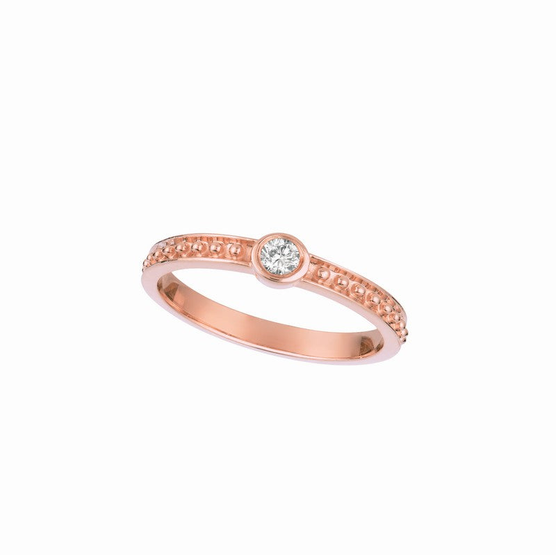 DIAMOND BEZEL SET RING 14K GOLD (0.1 CTW)