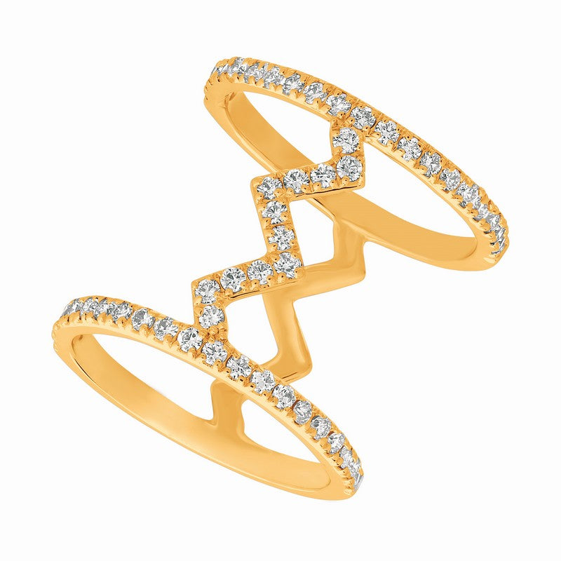 CONNECTED ZIG-ZAG DIAMOND RING 14K GOLD (0.83 CTW)