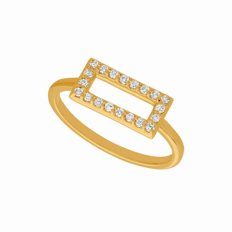 DIAMOND RECTANGLE RING 14K GOLD (0.16 CTW)