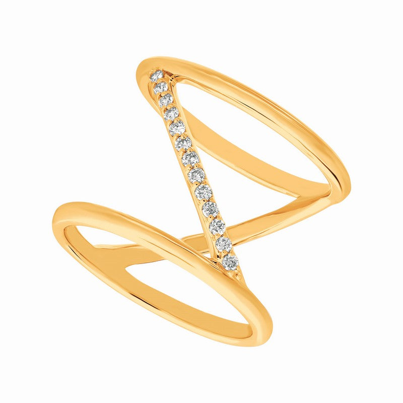 DIAMOND ZIG ZAG RING 14K GOLD (0.16 CTW)