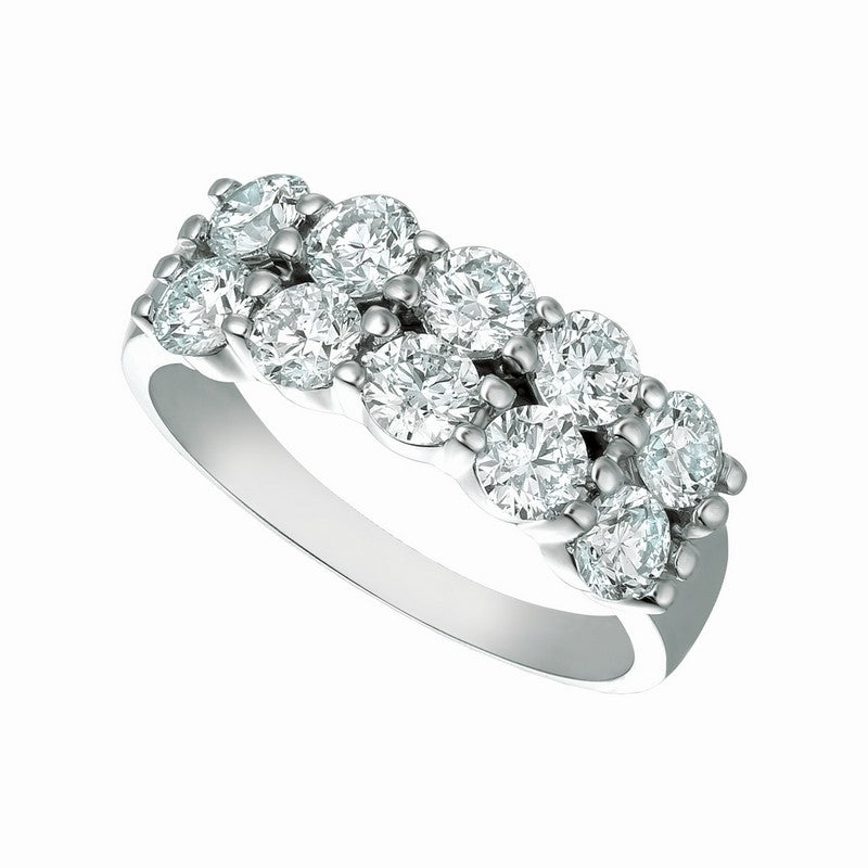 DIAMOND 2 ROWS RING 14K GOLD (2 CTW)