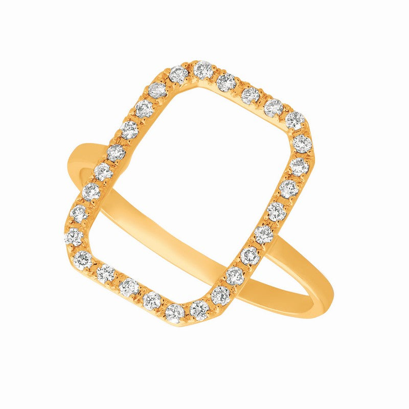 ROUNDED SQUARE DIAMOND RING 14K GOLD (0.25 CTW)