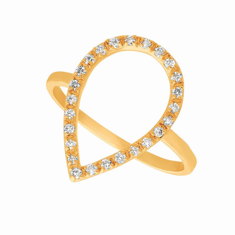 ‘INVERTED PEAR’ DIAMOND RING 14K GOLD (0.25 CTW)