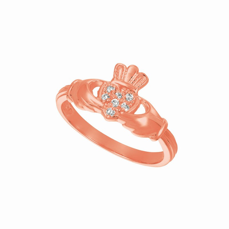 DIAMOND CROWN HEART RING 14K GOLD (0.07 CTW)