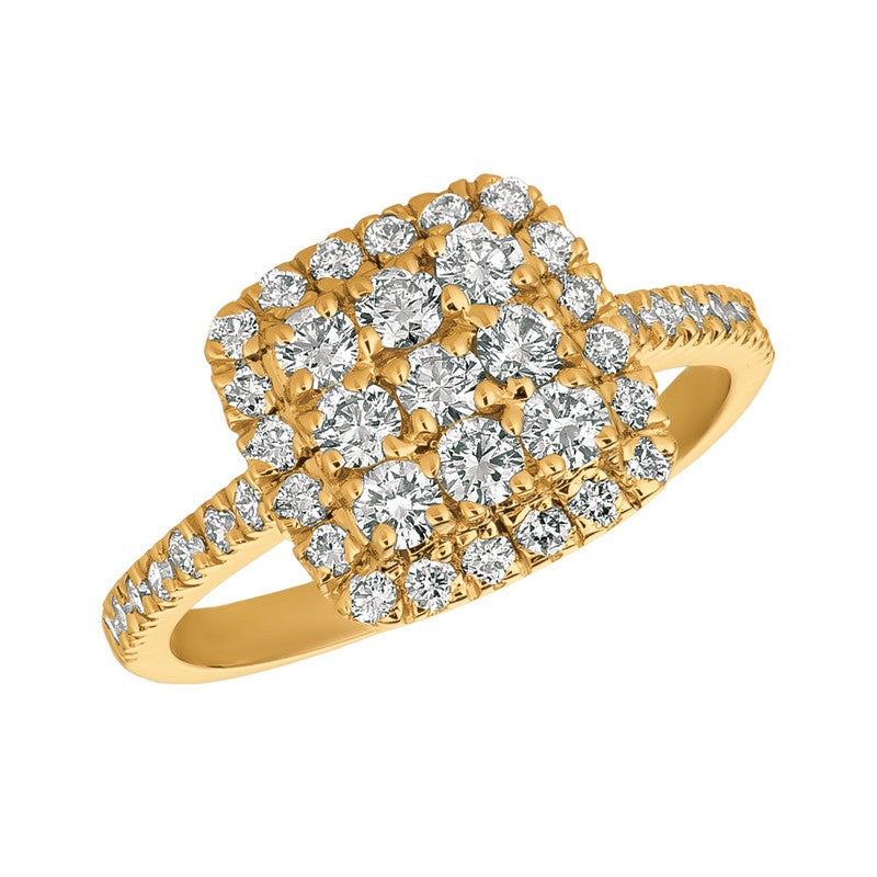 DIAMOND SQUARE RING 14K GOLD (1 CTW)