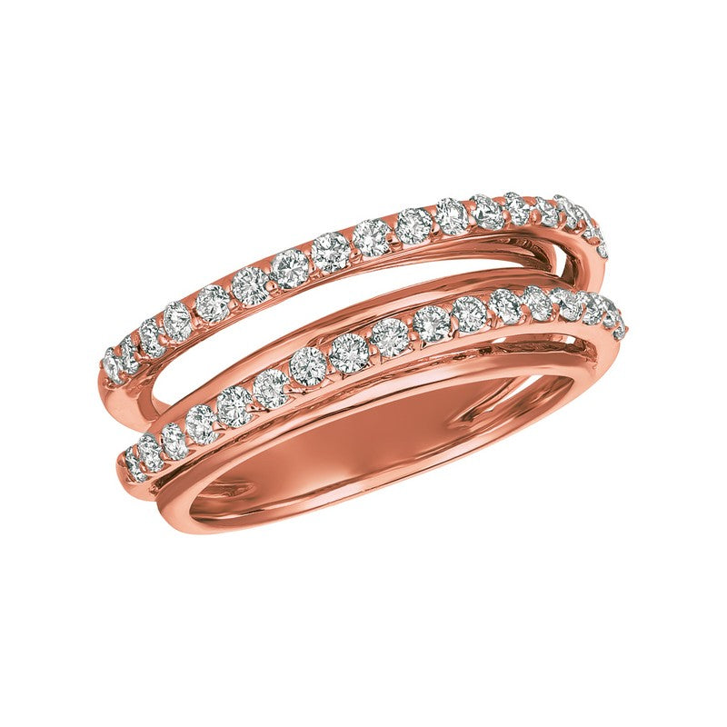 2 SUSPENDED ROWS DIAMOND RING 14K GOLD (0.75 CTW)