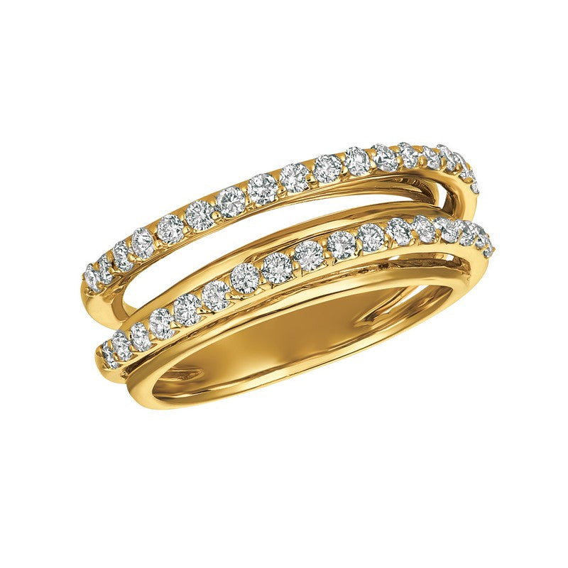 2 SUSPENDED ROWS DIAMOND RING 14K GOLD (0.75 CTW)