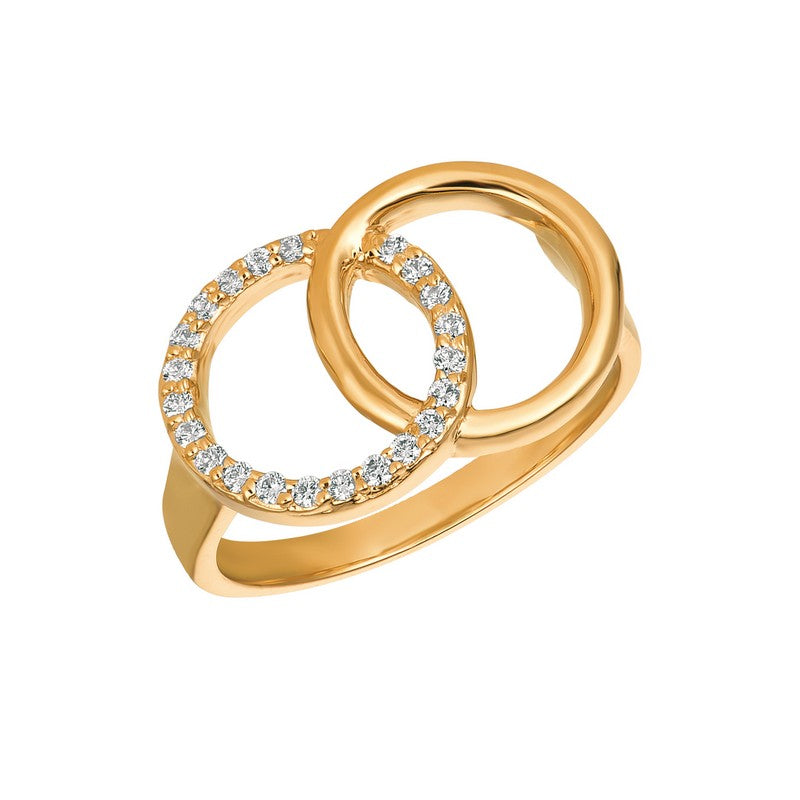 ‘MEETING POINT’ DIAMOND RING 14K GOLD (0.15 CTW)