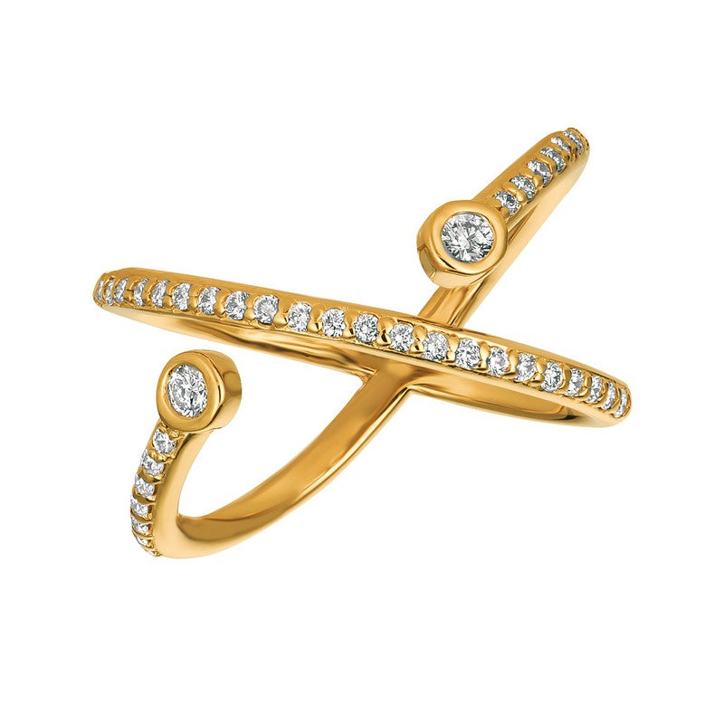 ‘BEZEL CROSSLINK’ DIAMOND RING 14K GOLD (0.45 CTW)