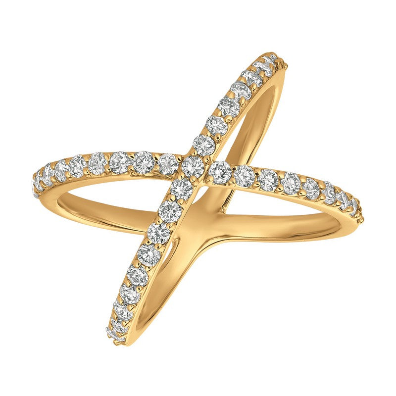 DIAMOND X RING 14K GOLD (1 CTW)