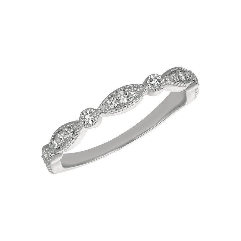 MARQUISE & ROUND BAROQUE-INSPIRED DIAMOND RING 14K GOLD (0.25 CTW)