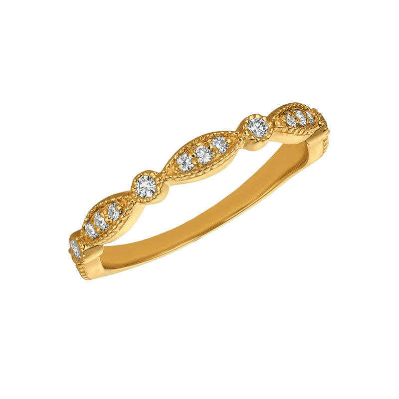 MARQUISE & ROUND BAROQUE-INSPIRED DIAMOND RING 14K GOLD (0.25 CTW)
