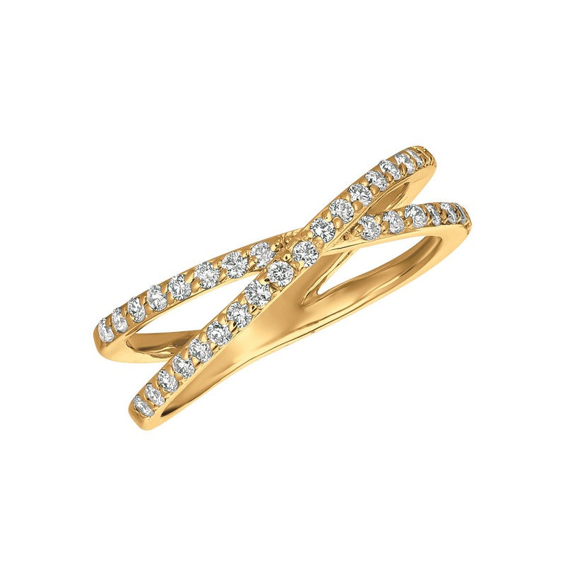 ‘FLAT X’ DIAMOND RING 14K GOLD (0.4 CTW)