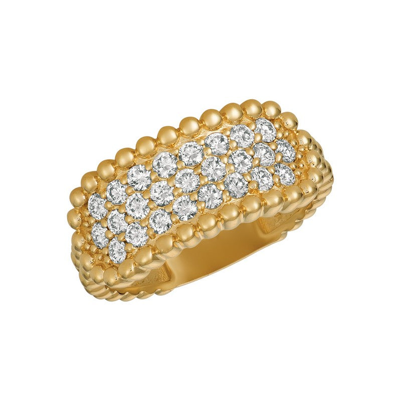 CLUSTER BAR DIAMOND RING 14K GOLD (0.75 CTW)