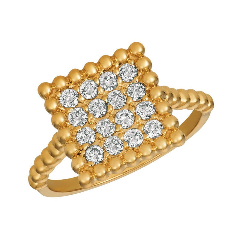 ‘BUBBLE CLUSTER SQUARE’ DIAMOND RING 14K GOLD (0.5 CTW)