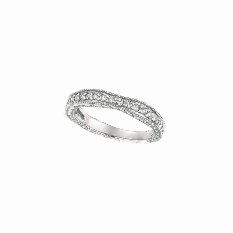 ANTIQUE STYLE DIAMOND WEDDING BAND RING 14K GOLD (0.34 CTW)