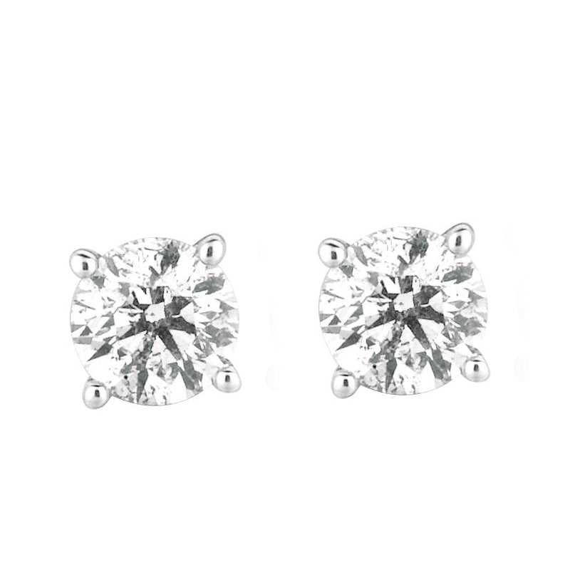 2.50 Carat Natural Diamond Stud Earrings G SI 14K White Gold