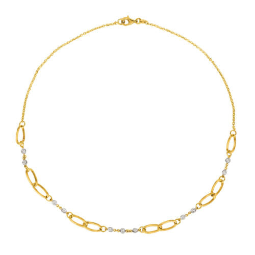 0.66 Carat Diamond Chain Style Necklace G SI 14K Yellow Gold 16''
