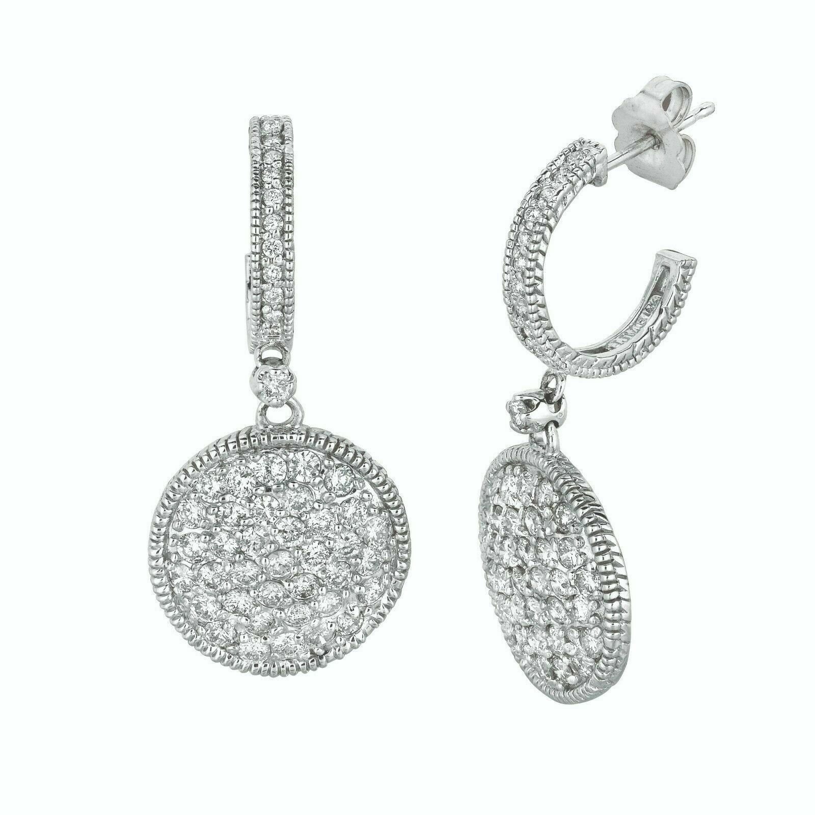 2.20 Carat Diamond Earrings G SI 14K White Gold