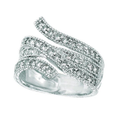1.05 Carat Natural Diamond Fashion Ring Band G SI 14K White Gold