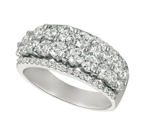 2.55 Carat Natural Diamond Ring Band G SI 14K White Gold