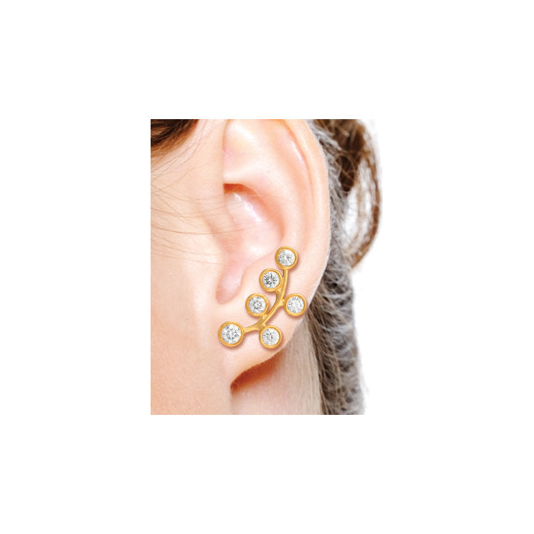 1.00 Carat Natural Diamond Bezel Earrings G SI 14K Yellow Gold