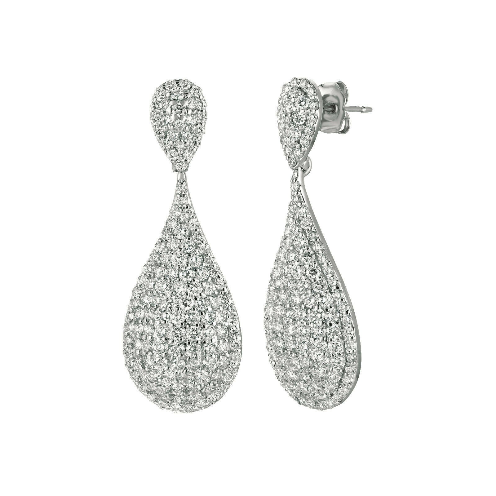 4.40 Carat Diamond Drop Earrings G-H SI 14K White Gold