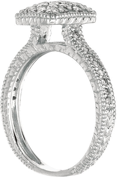 0.65 Carat Natural Diamond Rectangular Shape ring G SI 14K White Gold