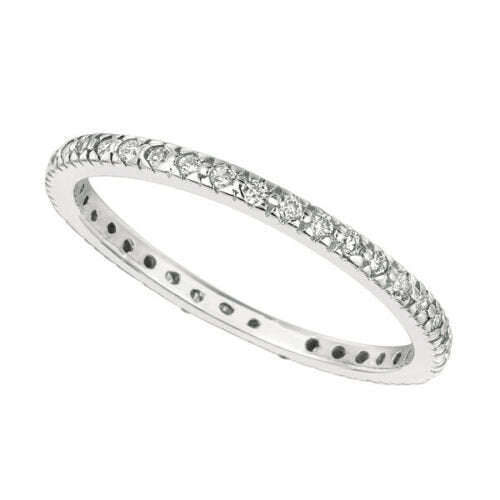 0.25 Carat Natural Diamond Eternity Ring Band G SI 14K White Gold