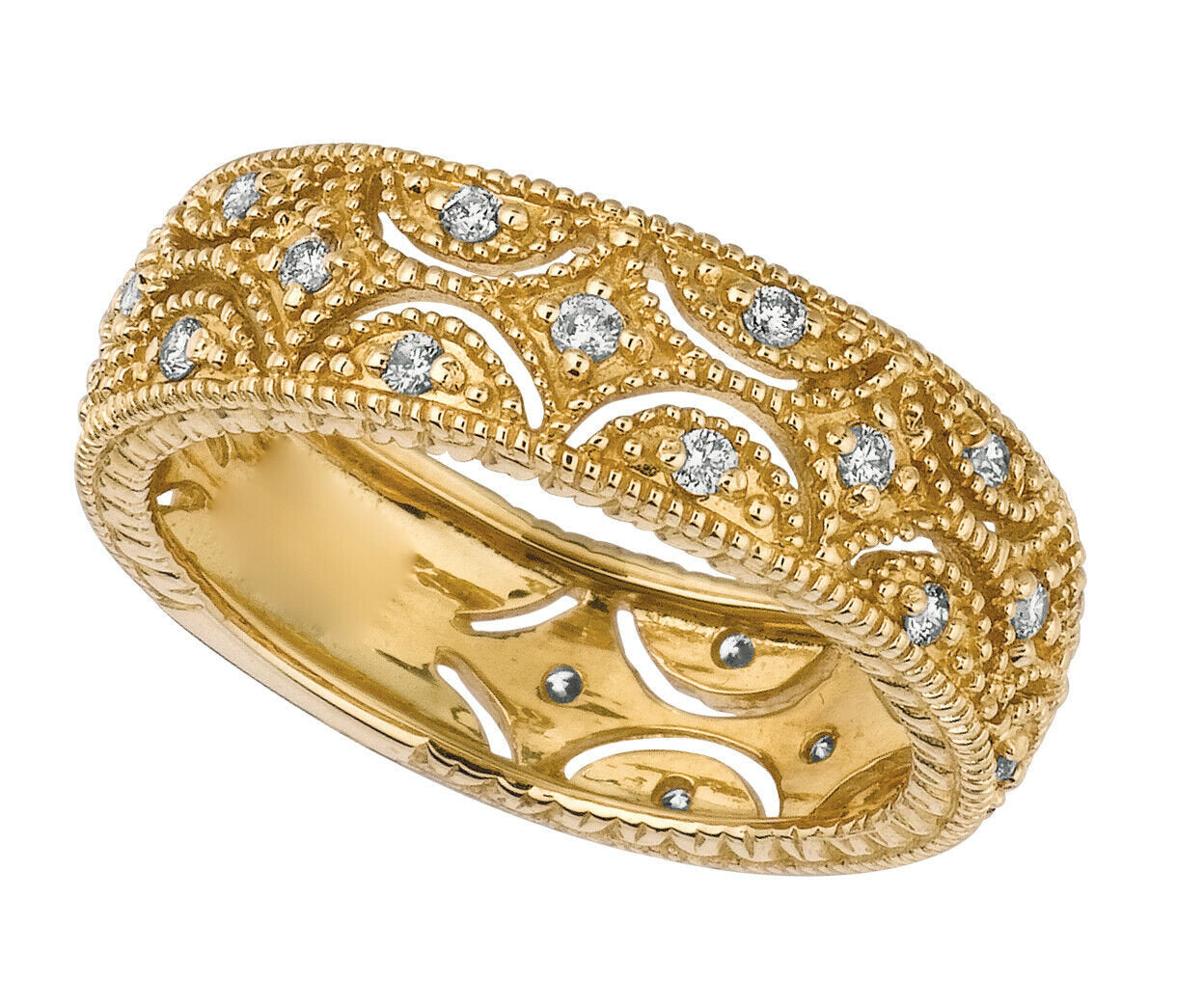 0.35 Carat Natural Diamond Eternity Ring Band G SI 14K Yellow Gold