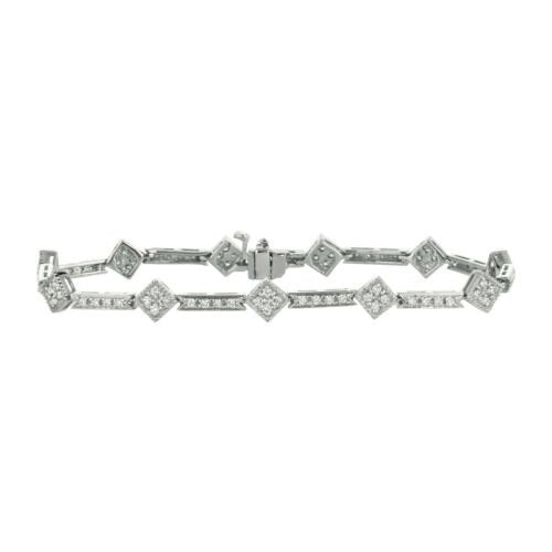1.15 Carat Natural Diamond Bracelet G SI 14K White Gold 7 inches