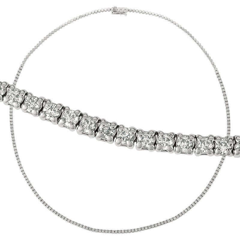 2.00 Carat Diamond Necklace G SI 14K White Gold 16 inches 140 diamonds 12 grams