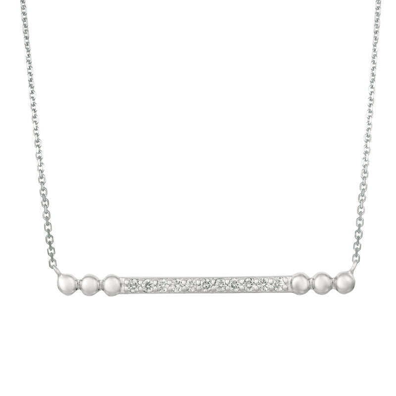 0.25 Carat Natural Diamond Bubble Bar Pendant Necklace 14K Rose Gold G SI 18'' chain