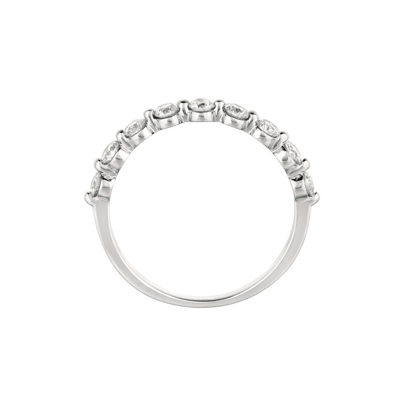 0.50 Carat Natural Diamond 9 Stone Ring Band G SI 14K White Gold