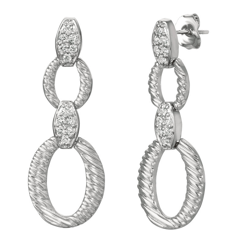 0.50 Carat Natural Diamond Earrings G SI 14K White Gold