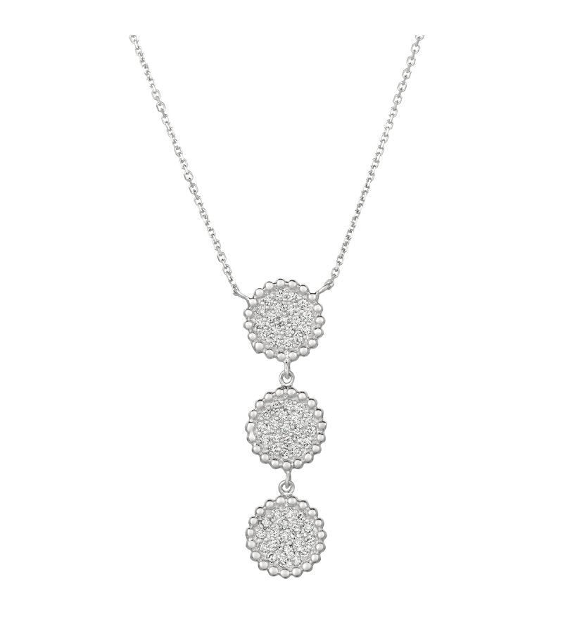 0.60 CT Natural Diamond Drop Necklace G SI 18'' set in 14K White Gold