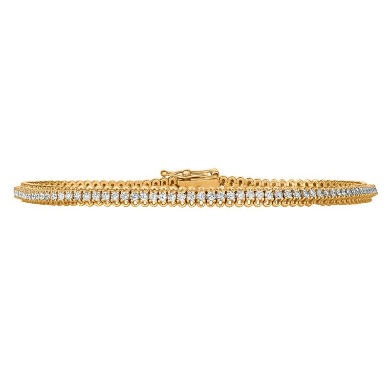 1.50 Carat Natural Diamond Soft Tennis Bracelet G-H SI 14K White Gold 110 stones