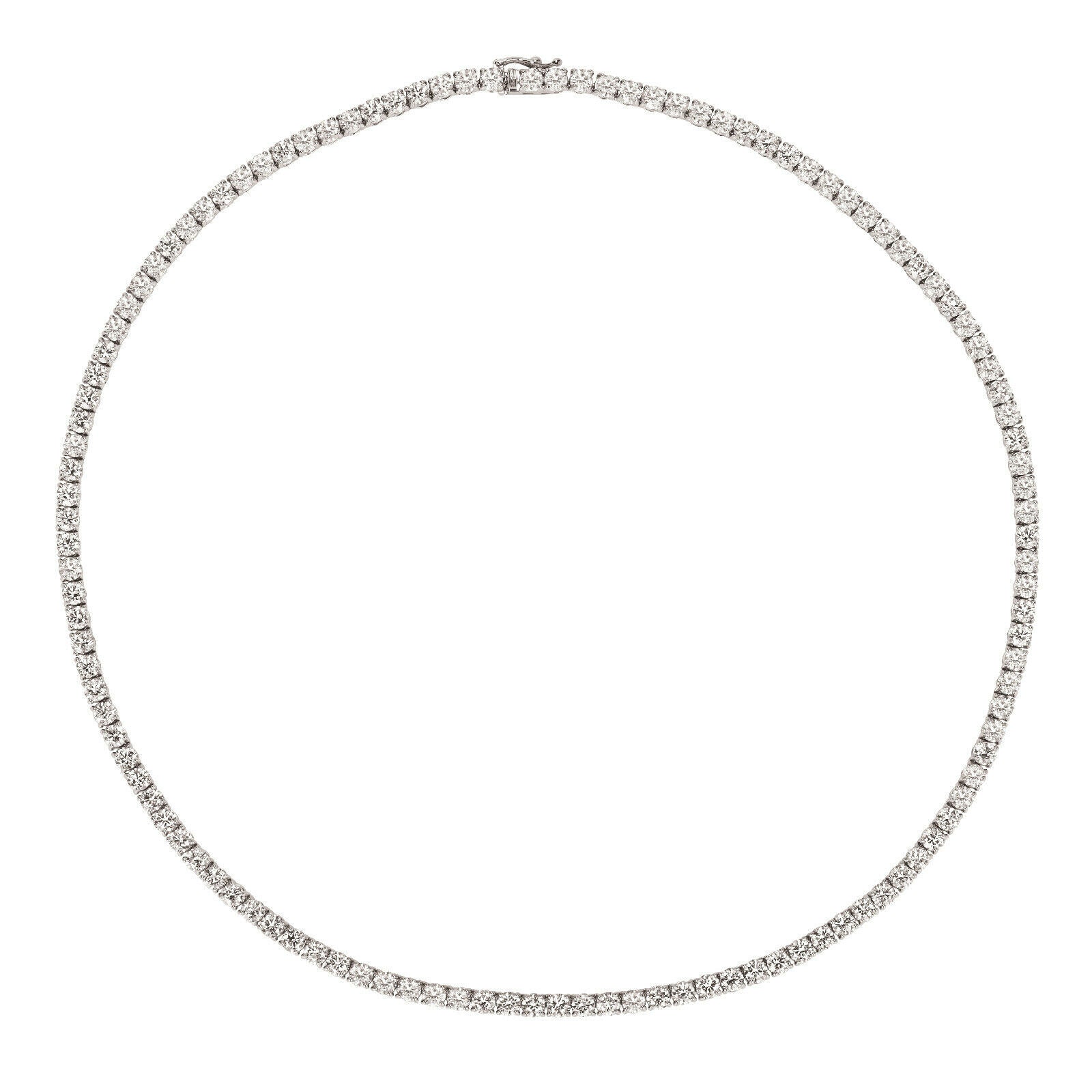 15.00 CARAT NATURAL DIAMOND TENNIS NECKLACE G SI 14K GOLD 16 INCHES