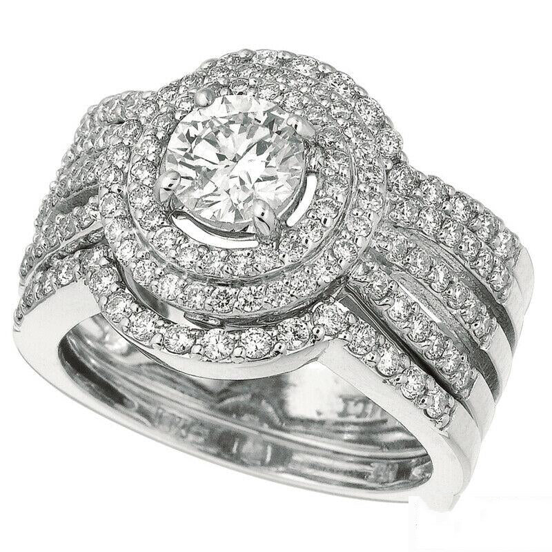 Morris & David 1.75 Carat Natural Diamond Engagement Ring G SI 14K White Gold