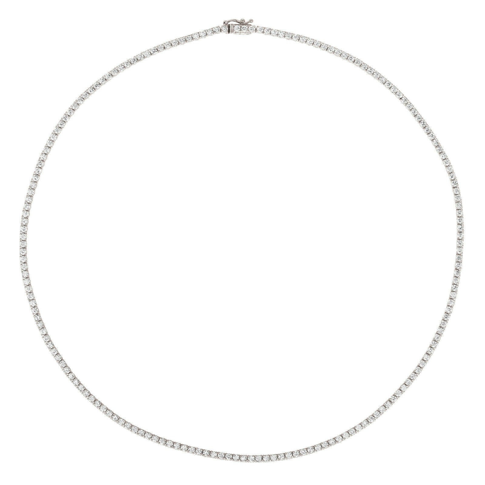 7.00 Carat Natural Diamond Tennis Necklace G SI 14K White Gold 16 inch
