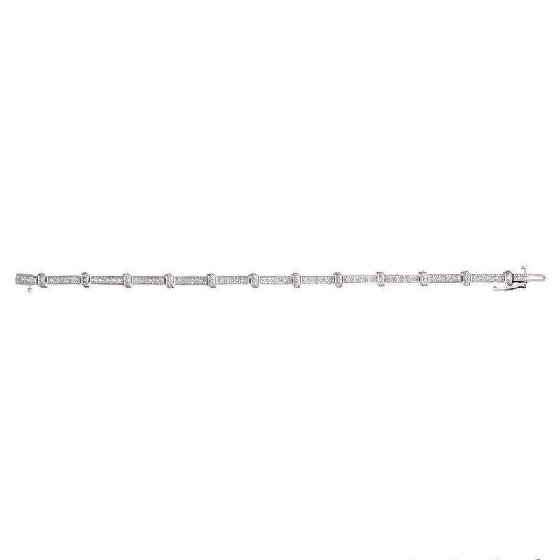 0.75 Carat Natural Diamond Bracelet G SI 14K White Gold 7 inches